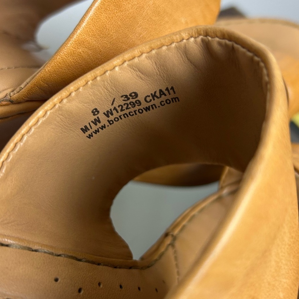 Born Crown Leather Fairy Ankle Platform High Heels Leather Size 8 old money VTG - Picture 12 of 16